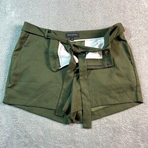 Banana Republic‎ Olive Green Tie Waist Shorts Career Casual Size 12